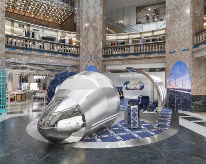 Michael Kors installs jet-set experience in Galeries Lafayette, Paris